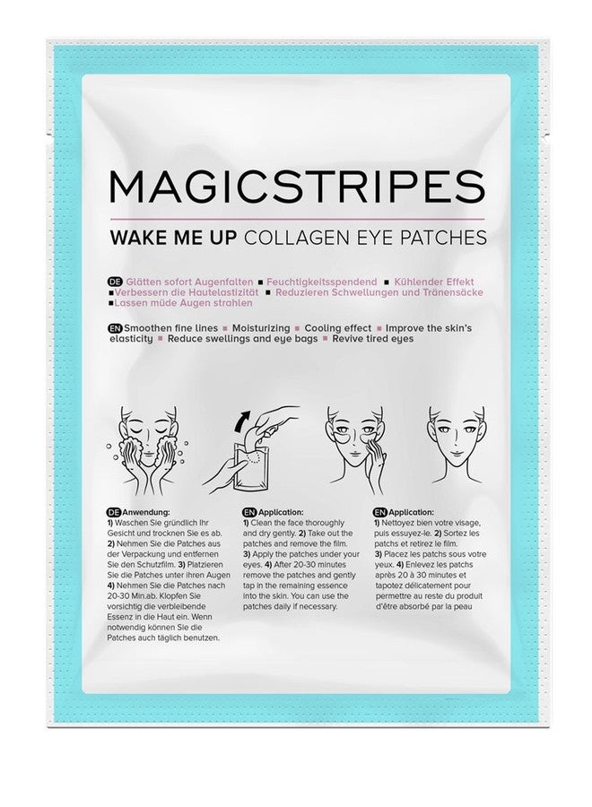 MAGICSTRIPES Wake Me Up Collagen Eye Patches - Pads for Puffy Eyes & Bags, dark Circles and Wrinkles, with Hyaluronic Acid, Hydrogel, Deep Moisturizing Collagen Eye Mask (BOX - 5 Masks) - Image 2